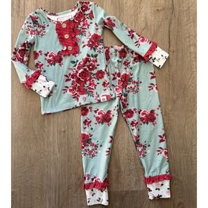 Cheeky Plum Floral Outfit Set Girl's Size 2T Spring Valentines